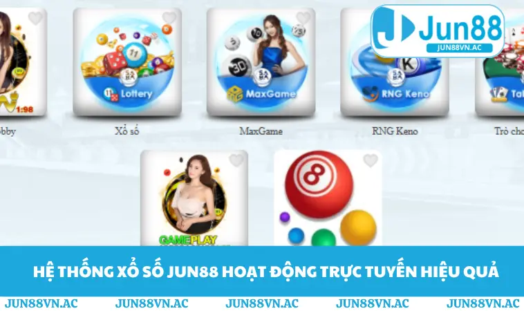 Hệ thống xổ số JUN88 hoạt động trực tuyến hiệu quả