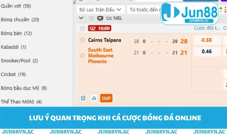 Lưu ý quan trọng khi cá cược bóng đá online