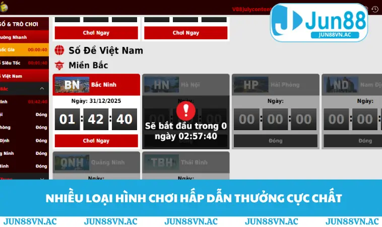 Nhiều loại hình chơi hấp dẫn thưởng cực chất