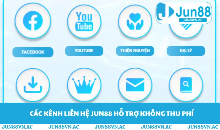 Các kênh liên hệ JUN88 hỗ trợ không thu phí